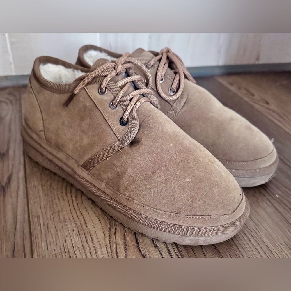 Men's Casual Suede Lace-Up Shoe in Light Brown